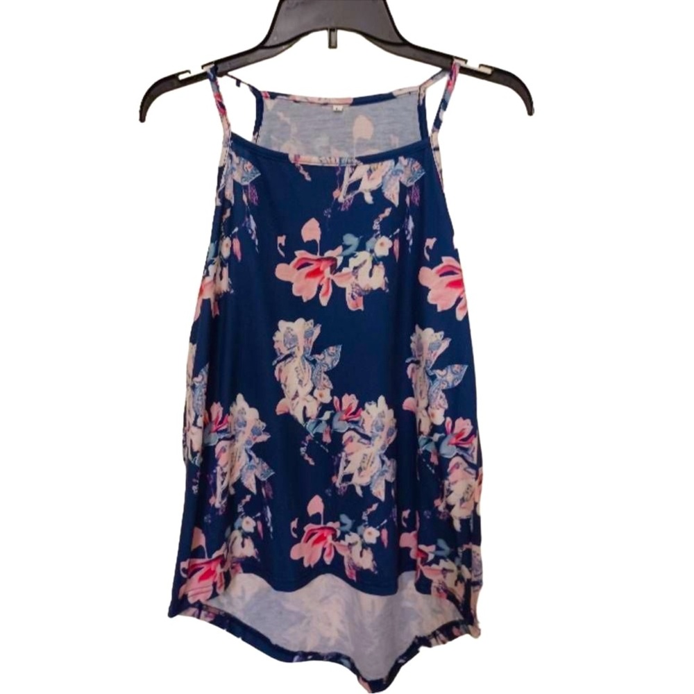 🪩4/$20!! Boutique Woman's Sleeveless Floral Top Multi Size Large 🪩4/$20!!